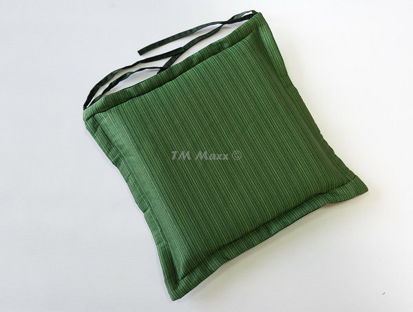 Stuhlkissen Softkissen Sitzkissen Gartenkissen 36,5x36,5 cm Grün mit Streifen