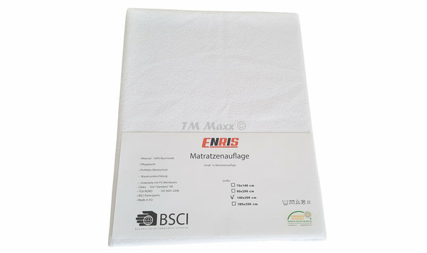 Matratzenauflage Matratzenschutz Inkontinenz wasserabweisend BG 100% Cotton