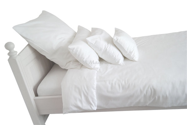 Bettwäsche Satin  Bettdeckenbezug mit Reißverschluss 135x200cm, weiß