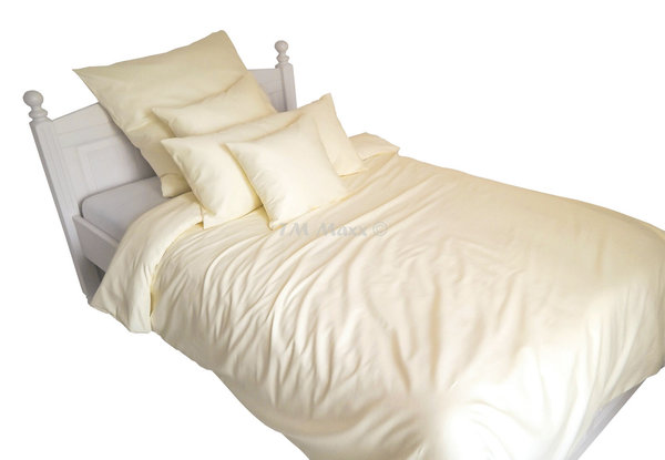 Bettwäsche Satin  Bettdeckenbezug mit Reißverschluss 135x200cm, creme